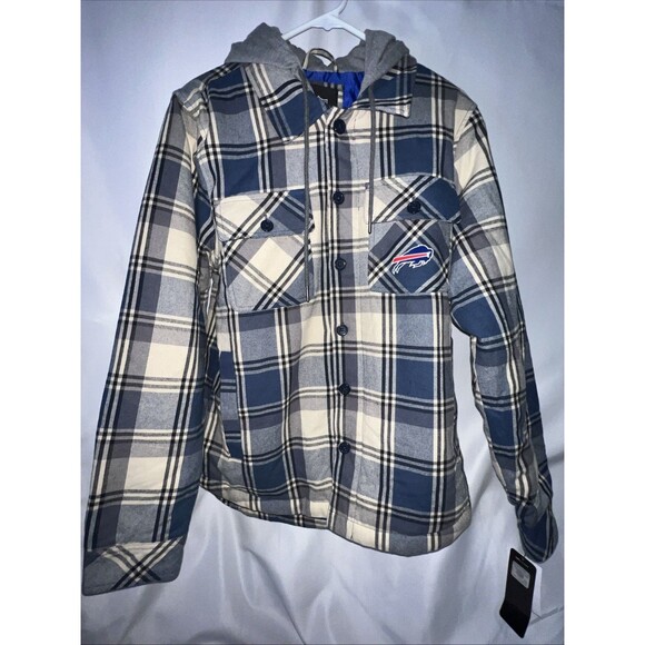 Buffalo Bills Flannel Hooded Jacket GIII Men’s Size Small